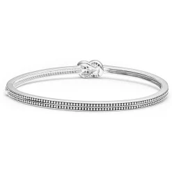 Sale Two-Tone Knot Diamond Cuff Bracelet Diamonds