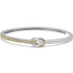 Clearance Two-Tone Knot Diamond Cuff Bracelet Two-Tone