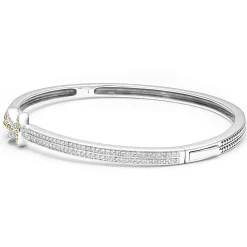 Clearance Two-Tone Knot Diamond Cuff Bracelet Two-Tone