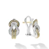 Online Two-Tone Knot Diamond Huggie Earrings Huggie Earrings