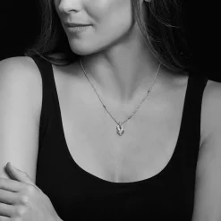 Sale Two-Tone Knot Diamond Pendant Necklace Caviar Necklaces