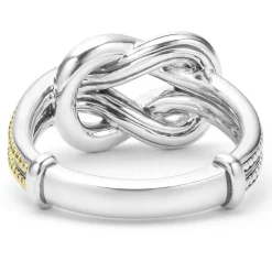 New Two-Tone Knot Diamond Ring Caviar Rings