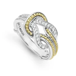 Cheap Two-Tone Knot Diamond Ring Two-Tone