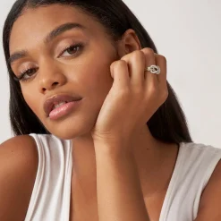 Shop Two-Tone Knot Diamond Ring Diamonds