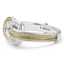 Shop Two-Tone Knot Diamond Ring Diamonds