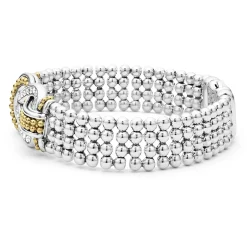 Shop Two-Tone Knot Diamond Statement Bracelet Two-Tone