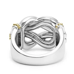 Clearance Two-Tone Knot Diamond Statement Ring Diamonds