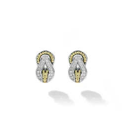 Discount Two-Tone Knot Diamond Stud Earrings Two-Tone