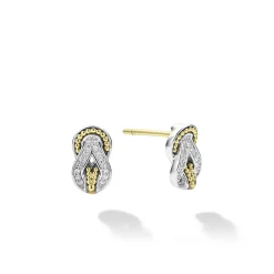 Outlet Two-Tone Knot Diamond Stud Earrings Diamonds