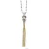 Outlet Two-Tone Knot Diamond Tassel Pendant Necklace Two-Tone