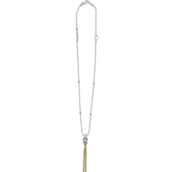 Outlet Two-Tone Knot Diamond Tassel Pendant Necklace Two-Tone