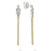 Fashion Two-Tone Knot Diamond Tassel Earring Diamonds