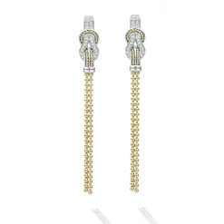 Fashion Two-Tone Knot Diamond Tassel Earring Diamonds