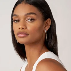 Hot Two-Tone Knot Diamond Tassel Earring Two-Tone