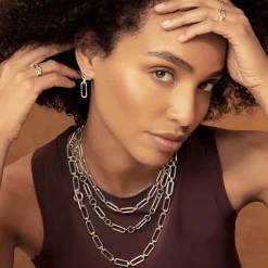 Sale Two-Tone Link Drop Earrings Drop Earrings