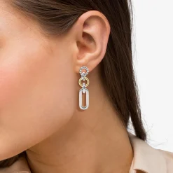 Outlet Two-Tone Link Drop Earrings Two-Tone