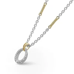 Outlet Two-Tone Oval Diamond Pendant Necklace Diamonds