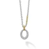 Cheap Two-Tone Oval Diamond Pendant Necklace Two-Tone