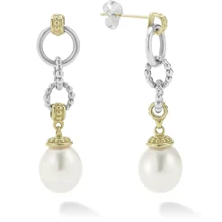 Flash Sale Two-Tone Pearl Circle Drop Earrings Drop Earrings