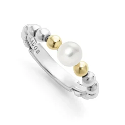Online Two-Tone Pearl Ring Stacking Rings