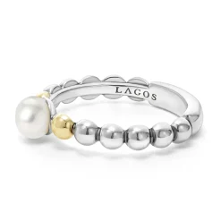 Online Two-Tone Pearl Ring Stacking Rings