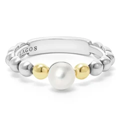 Discount Two-Tone Pearl Ring Two-Tone
