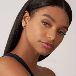 Hot Two-Tone Rhodolite Garnet Stud Earrings Gemstones