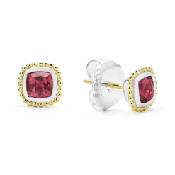 Hot Two-Tone Rhodolite Garnet Stud Earrings Gemstones
