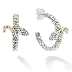 New Two-Tone Snake Hoop Earrings Two-Tone