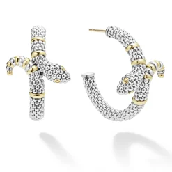 New Two-Tone Snake Hoop Earrings Two-Tone