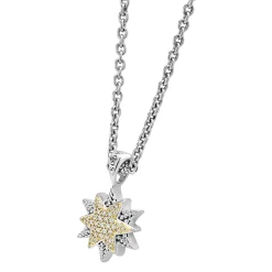 Store Two-Tone Star Diamond Pendant Necklace Two-Tone