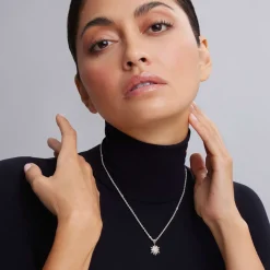 Clearance Two-Tone Star Diamond Pendant Necklace Caviar Necklaces