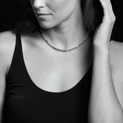 Store Two-Tone Station Caviar Necklace | 5Mm Two-Tone