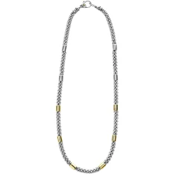 Cheap Two-Tone Station Caviar Necklace | 5Mm Caviar Necklaces