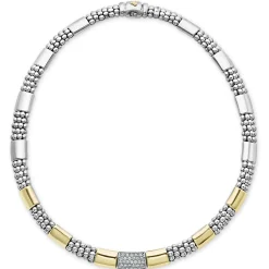 Fashion Two-Tone Station Diamond Necklace Two-Tone