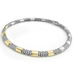 Fashion Two-Tone Station Diamond Necklace Two-Tone