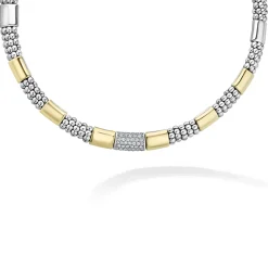 Sale Two-Tone Station Diamond Necklace Diamonds