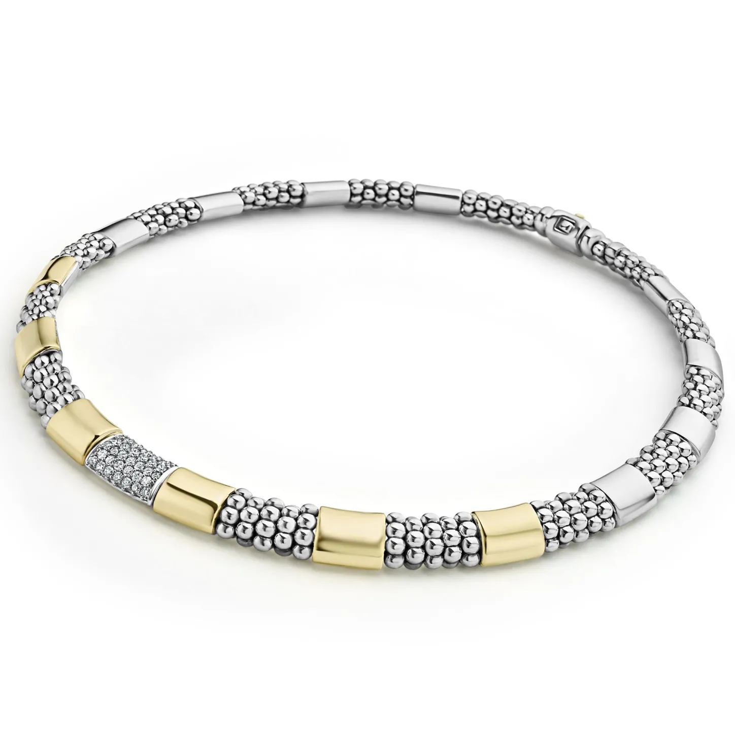 Sale Two-Tone Station Diamond Necklace Diamonds