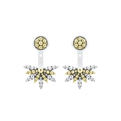 Sale Two-Tone Stud Earrings With Earring Jacket Two-Tone