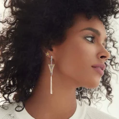 Flash Sale Two-Tone Triangle Circle Drop Earrings Drop Earrings