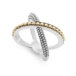Shop Two-Tone X Beaded Ring Two-Tone