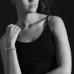 Fashion Two-Tone X Caviar Diamond Bracelet | 9Mm Diamonds