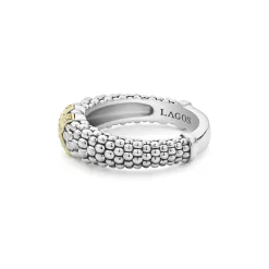 Clearance Two-Tone X Caviar Diamond Ring Caviar Rings
