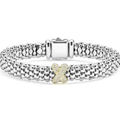 Online Two-Tone X Caviar Diamond Bracelet | 9Mm Two-Tone