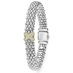 Online Two-Tone X Caviar Diamond Bracelet | 9Mm Two-Tone