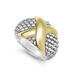 Hot Two-Tone X Caviar Dome Ring Two-Tone