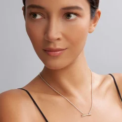 Fashion Two-Tone X Diamond Necklace Two-Tone