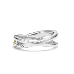 Sale Two-Tone X Diamond Ring Two-Tone