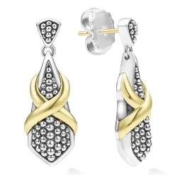 Outlet Two-Tone X Drop Earrings Two-Tone