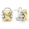 New Two-Tone X Omega Clip Earrings Two-Tone